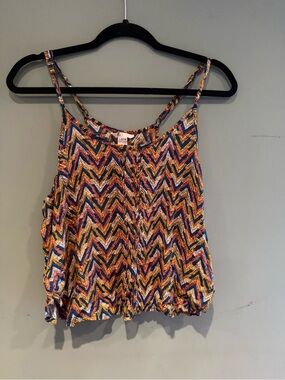 Volcom Multicolor Zigzag Print Spaghetti Strap Camisole